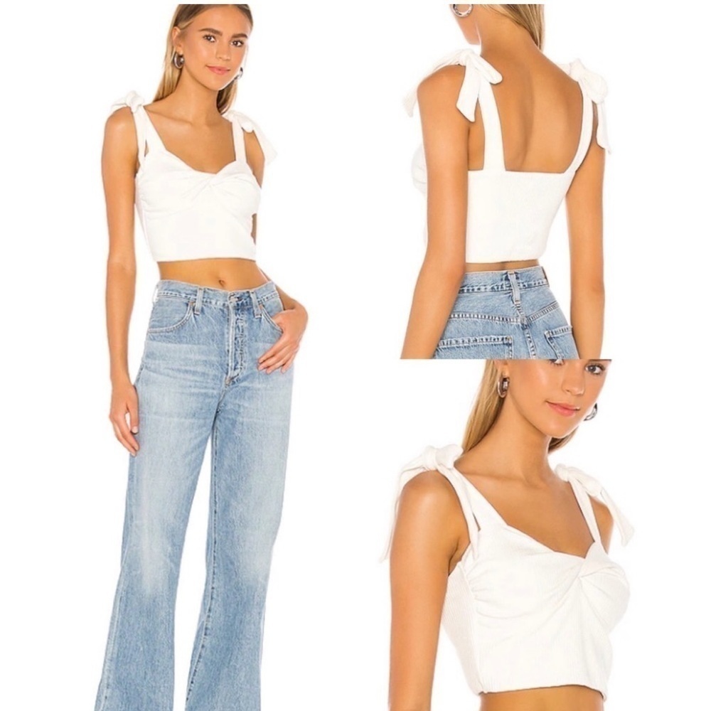 Superdown Jules cropped knot front tie top NWT